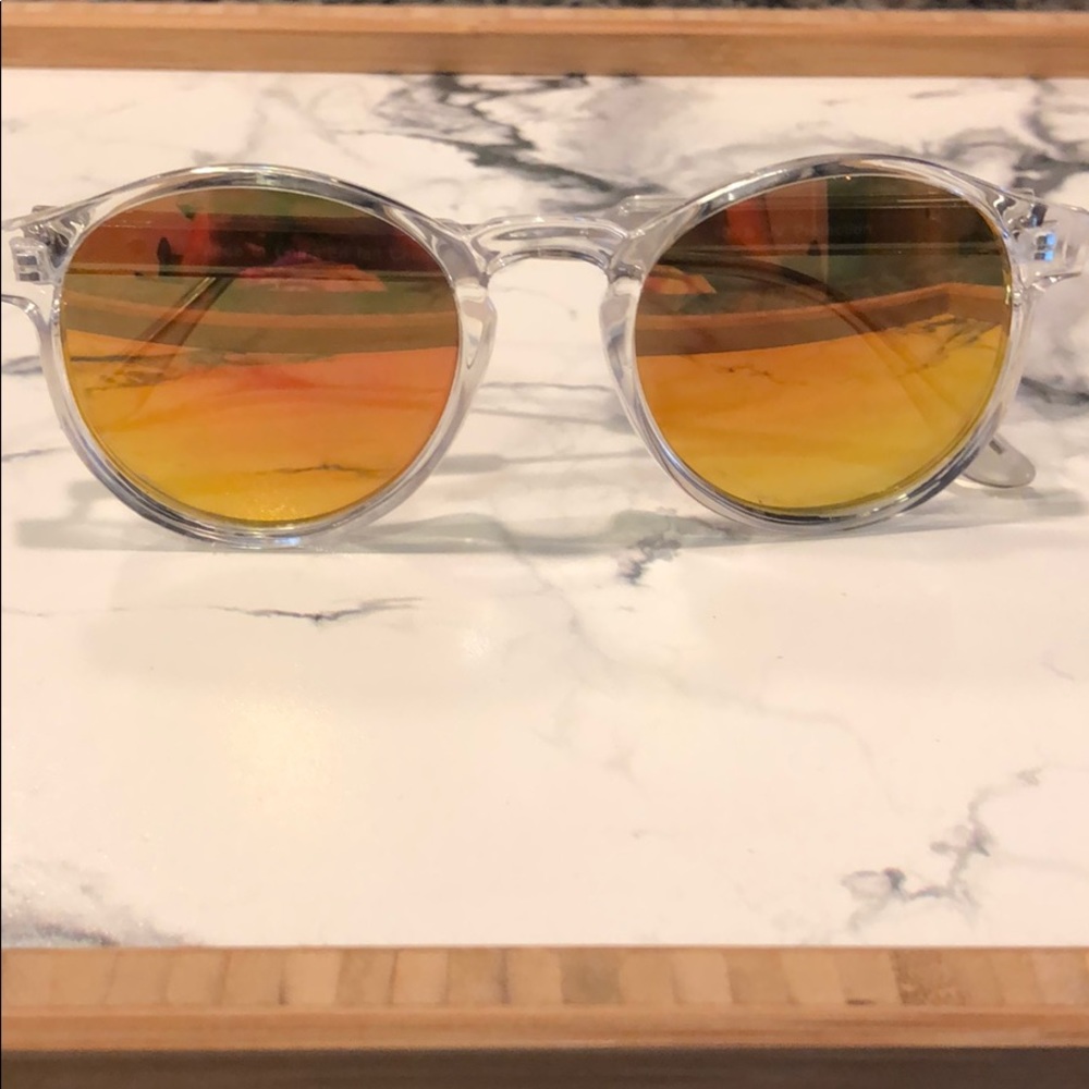 Urban Outfitters clear framed round sunglasses